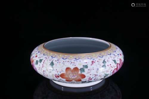 A Porcelain Famille Rose Brush Washer With Painting