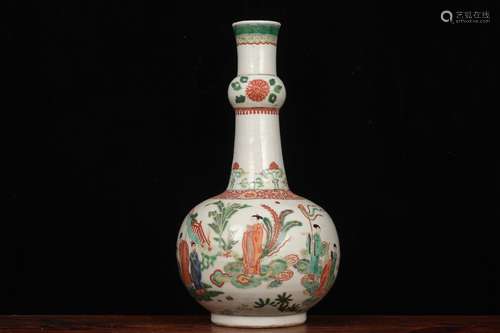 A Porcelain Story Painted Garlic Vase