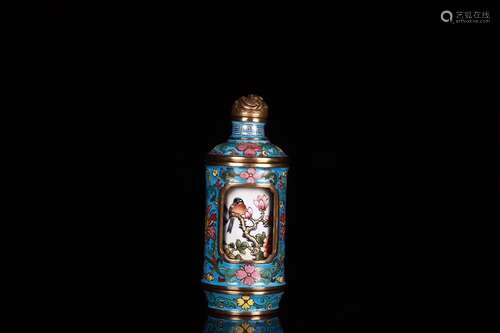 A Cloisonne Floral&Bird Snoof Bottle