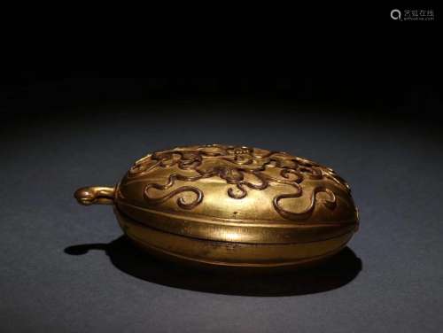 A Gilt Bronze Melon Shaped Box