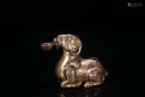 A Gilt Bronze Goat Shaped Ornament