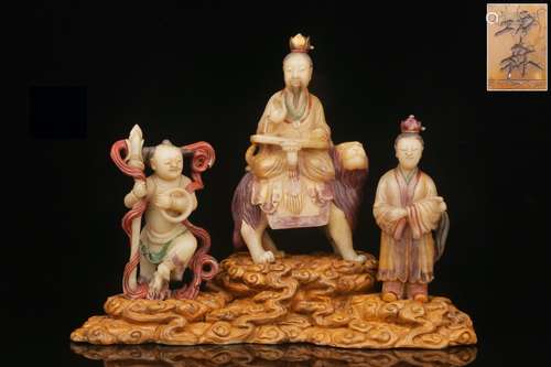 A Shoushan Furong Stone Figure Shaped Ornament