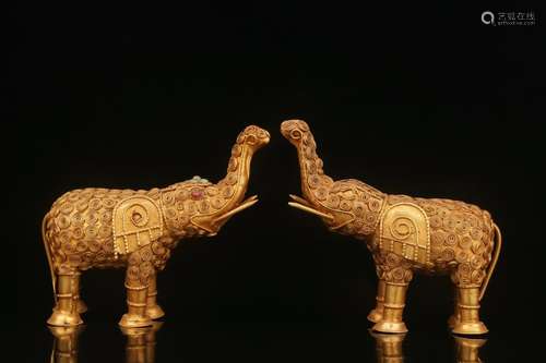 Pair Of Gilt Silver Ornaments