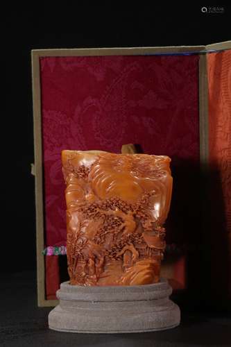 A Tianhuang Stone Story Carved Ornament