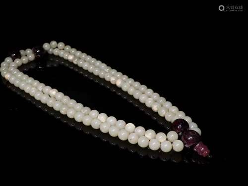 A Hetian Jade 108-Bead Rosary