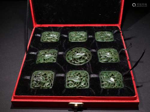 Set Of Hetian Jade Jasper Pendant