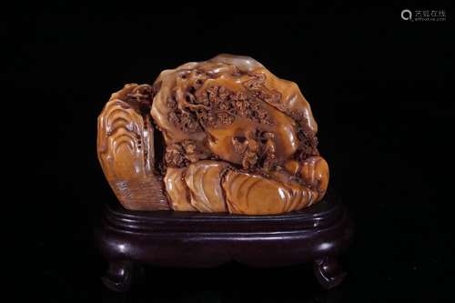 A Tianhuang Stone Story Carved Ornament