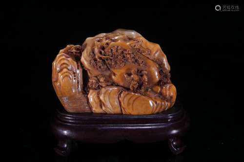 A Tianhuang Stone Story Carved Ornament