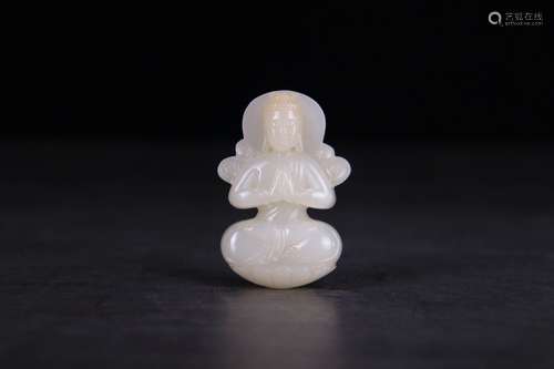 A Hetian Jade Gautama Buddha Pendant