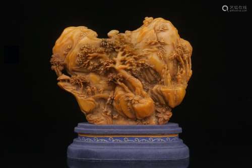 A Tianhuang Stone Story Carved Seal Ornament