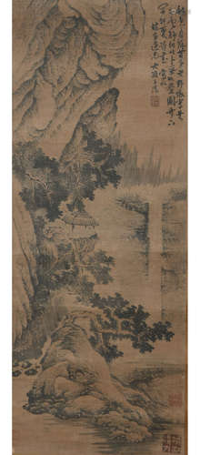 A CHINESE LANDSCAPE PAINTING SHI TAO MARK