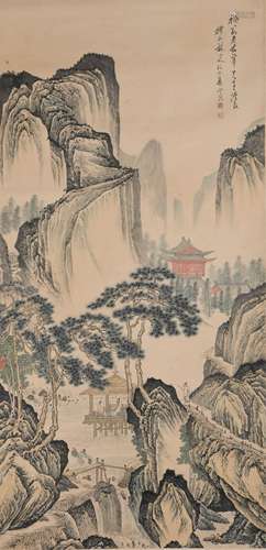 A CHINESE LANDSCAPE PAINTING XIAO YUNCONG MARK