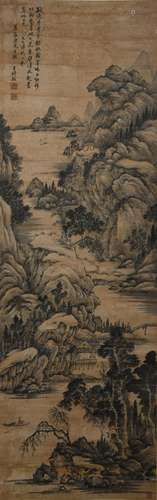 A CHINESE LANDSCAPE PAINTING WANG SHIMIN MARK