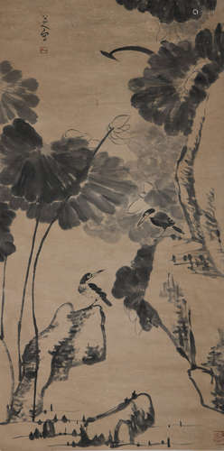 A CHINESE FLOWERS PAINTING BA DA SHANREN MARK