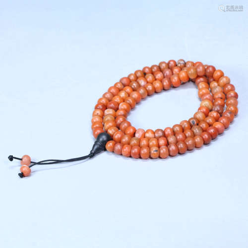 108 PIECES RED AGATE BUDDHA BEADS STRING