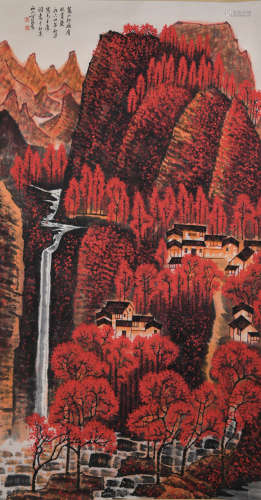 A CHINESE LANDSCAPE PAINTING LI KERAN MARK