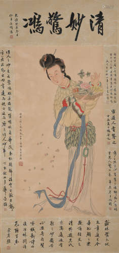 A CHINESE FIGURE PAINTING TANG YIN MARK
