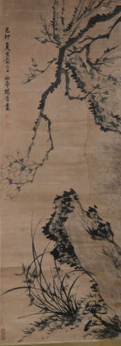 A CHINESE PLUM BLOSSOM PAINTING YANG JIN MARK