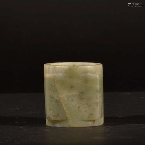 A GREY-WHITE JADE CONG