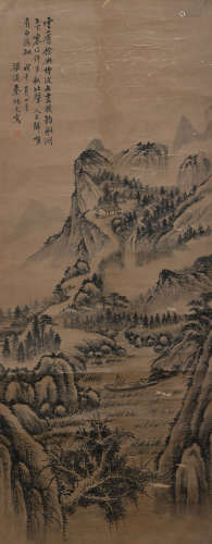 A CHINESE LANDSCAPE PAINTING QIN BINGWEN MARK