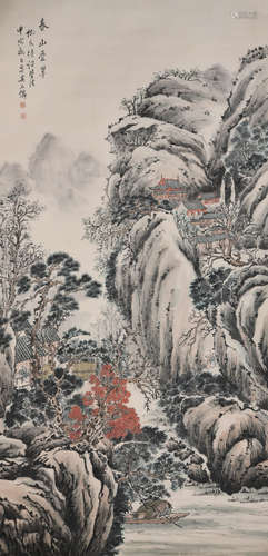 A CHINESE LANDSCAPE PAINTING WU SHIXIAN MARK