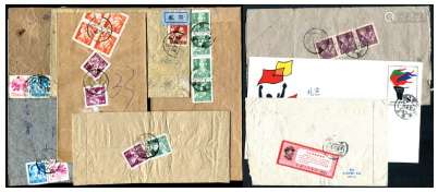 不同实寄封邮资9件，含JF1982年纳米比亚封等，1978年贴文13邮票及五、六十年代贴普8邮票封。请预览。