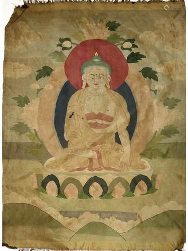 A TIBET PAINTING OF SHAKYAMUNI