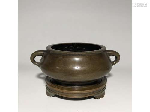 A BRONZE CENSER, XUANDE MARK