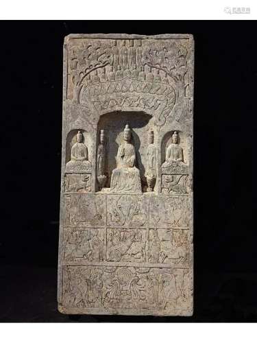 A STONE STELE OF BUDDHA