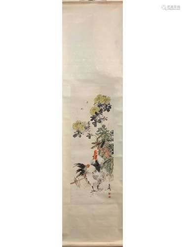 A SCROLL PAINTING OF DAISY, WANG XUETAO