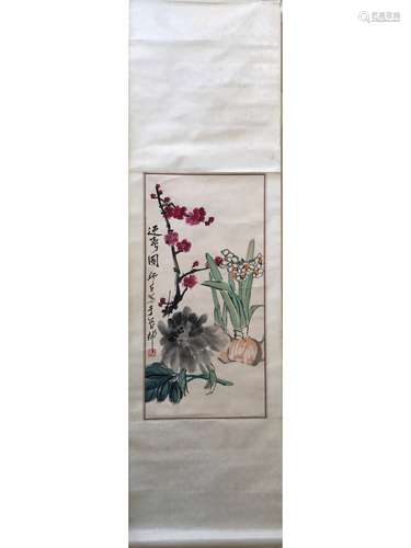 A SCROLL PAINTING OF PLUM BLOSSOM