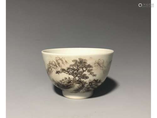 A FAMILLE ROSE INSCRIBED BOWL, QIANLONG SIX-CHARACTER MARK