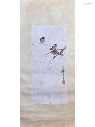 A SCROLL PAINTING OF BIRDS, XU BEIHONG