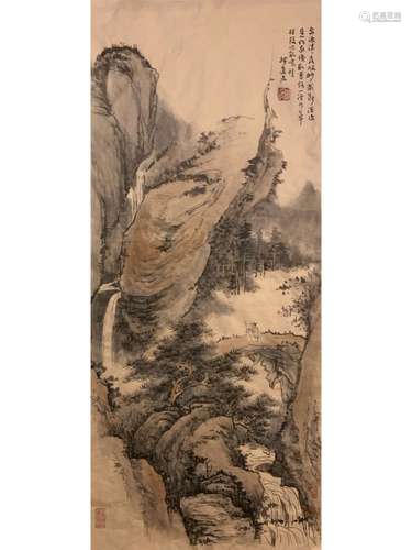 A SCROLL PAINTING OF MOUNTAIN