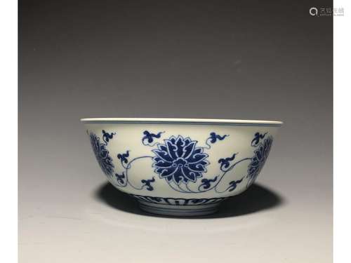 A BLUE AND WHITE BOWL, DAOGUANG SIX-CHARACTER MARK