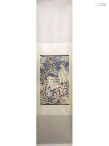 A SCROLL PAINTING OF MUSCIANS