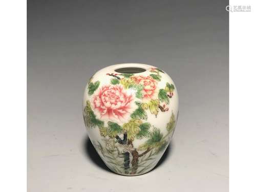 A FAMILLE ROSE ‘PEONY’ JAR, YONGZHENG MARK