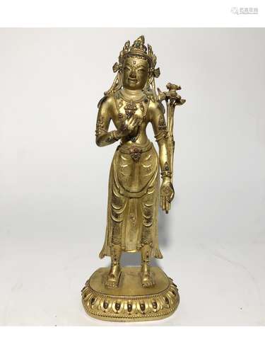 A GILT-BRONZE FIGURE OF VAJRAYOGINI