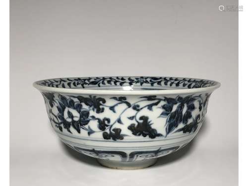 A BLUE AND WHITE BOWL