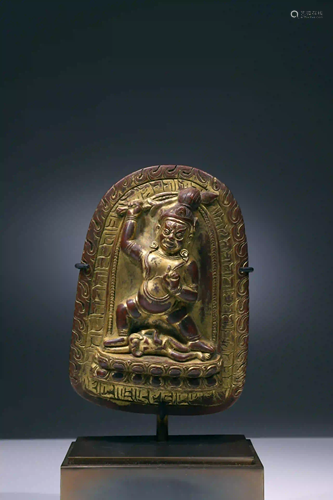 PLAQUE DEPICTING MAHAKALA UPON GANESHA