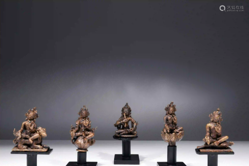 FIVE BUDDHIST MANDALA SCULPTURES