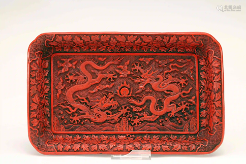 BIG RECTANGULAR LACQUER WARE FRUIT TRAY