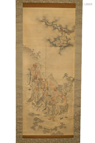PAINTING DEPICTING 16 ARHATS