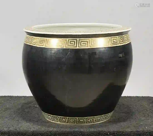 Chinese Black Glazed Porcelain Fish Bowl