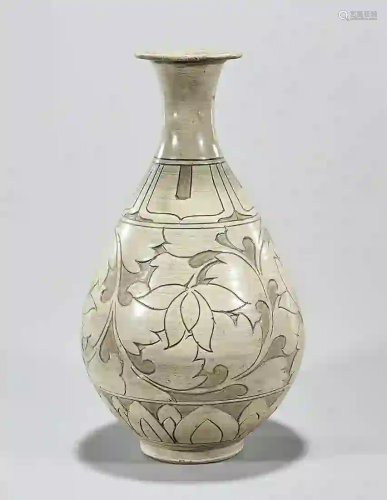 Korean Glazed and Incised Ceramic Vase