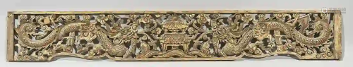 Chinese Carved Gilt Wood Panel