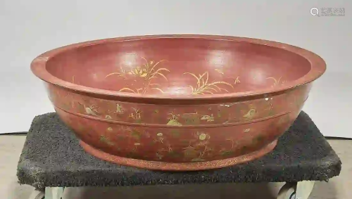 Large Chinese Painted Porcelain Basin