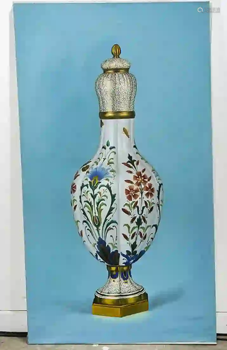 Oil on Canvas Painting of a Covered Vase