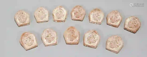 Group of Twelve Southeast Asian Miniature Pottery Roof