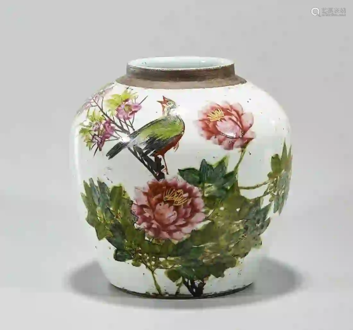 Chinese Painted Porcelain Ginger Jar